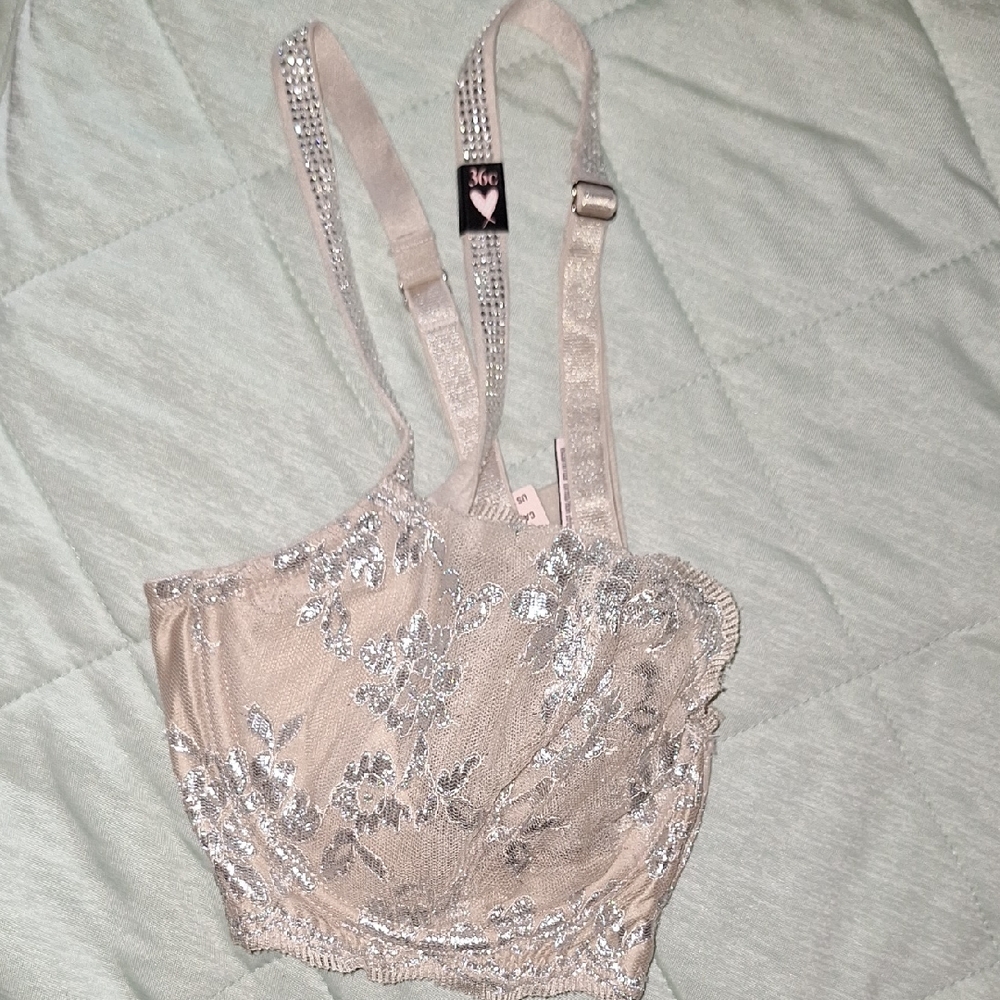 Victoria's Secret Silver Lace Bralette
